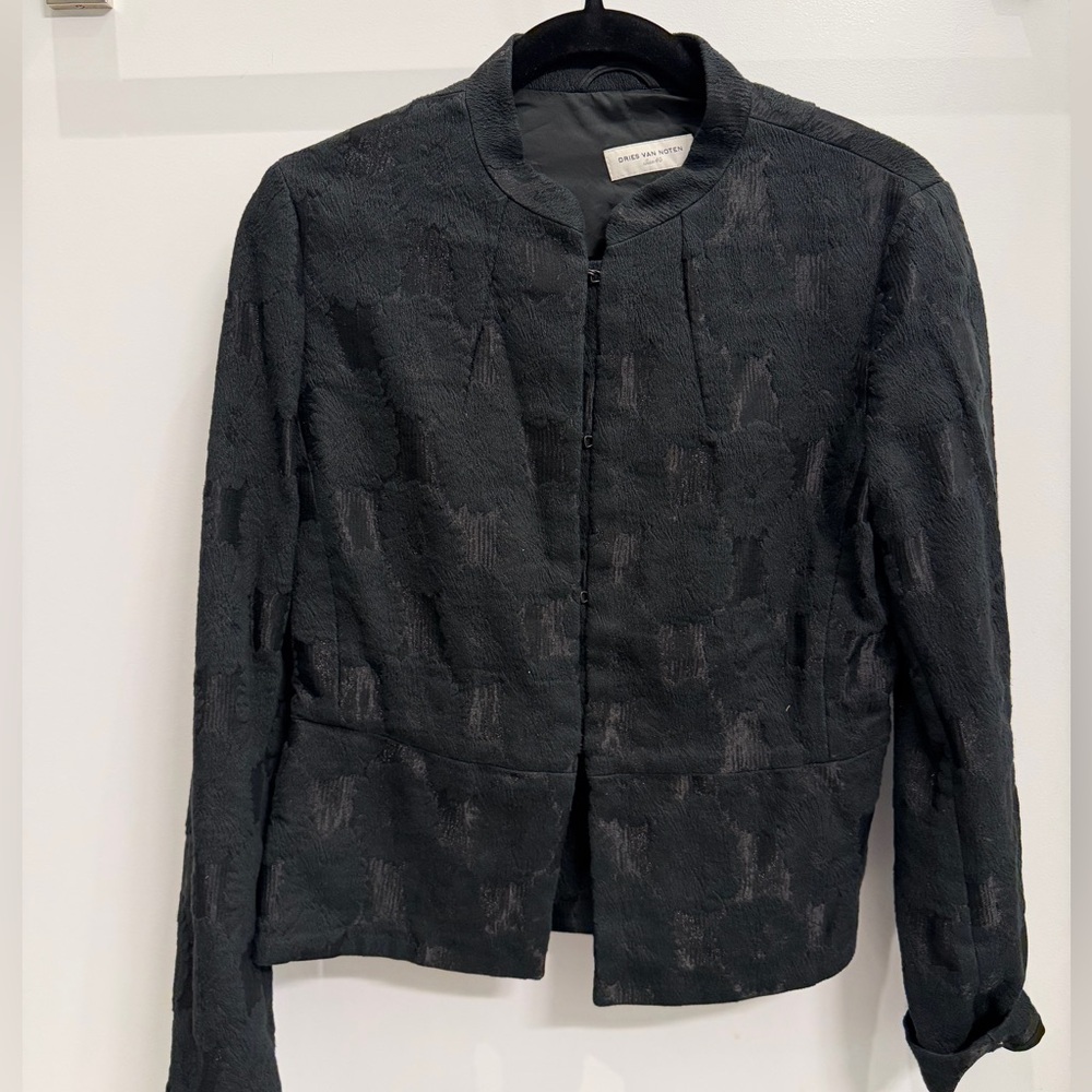 Dries Van Noten Black Textured Blazer